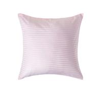 HOMESCAPES Silky 330 TC Egyptian Cotton Satin Stripe Pillowcase, European Size - Pink - 60 x 60 cm
