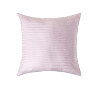 HOMESCAPES Silky 330 TC Egyptian Cotton Satin Stripe Pillowcase, European Size - Pink - 80 x 80 cm