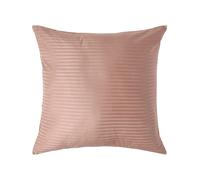 HOMESCAPES Silky 330 TC Egyptian Cotton Satin Stripe Pillowcase, European Size - Taupe Beige - 80 x 80 cm