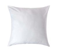 HOMESCAPES Silky 330 TC Egyptian Cotton Satin Stripe Pillowcase, European Size - White - 80 x 80 cm