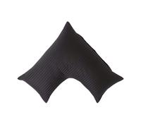 HOMESCAPES Silky 330 TC Egyptian Cotton Satin Stripe V Shaped Pillowcase - Black