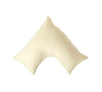 HOMESCAPES Silky 330 TC Egyptian Cotton Satin Stripe V Shaped Pillowcase - Pastel Yellow
