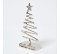 Homescapes Silver Coiled Tree Ornament With Star