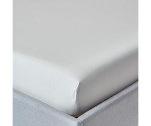 HOMESCAPES Silver Grey Deep Fitted Sheet (12”) Double 200 TC 400 Thread Count Equivalent Pure Egyptian Cotton Bed Sheet with Fully Elasticated Skirt