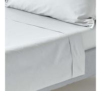 HOMESCAPES Silver Grey Pure Egyptian Cotton Flat Sheet Single 200 TC 400 Thread Count Equivalent Bed Sheet