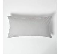 HOMESCAPES Silver Grey Pure Egyptian Cotton Euro Size Pillowcase 40 x 80 cm 200 TC 400 Thread Count Percale Equivalent Pillow Case with Zip Pack of 4