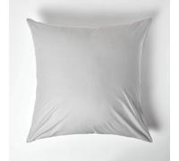 HOMESCAPES Silver Grey Pure Egyptian Cotton Euro Size Pillowcase 60 x 60 cm 200 TC 400 Thread Count Percale Equivalent Large Square Pillow Case with Zip Pack of 4