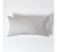 HOMESCAPES Silver Grey Pure Egyptian Cotton King Size Pillowcase 200 TC 400 Thread Count Percale Equivalent Housewife Pillow Case Pack of 2