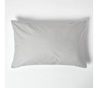 HOMESCAPES Silver Grey Pure Egyptian Cotton Pillowcase Standard Size 200 TC 400 Thread Count Percale Equivalent Housewife Pillow Case Pack of 4