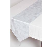Homescapes Silver Stag Christmas Table Runner Large, 33 X 244Cm Silver One Size