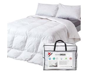 HOMESCAPES Single Duvet 10.5 Tog, Luxury Ethical Goose Feather & Down Quilt, Anti Allergy 100% Cotton Cover Down-Proof Winter Bed Duvets, Washable, RDS & OEKO-TEX Certified