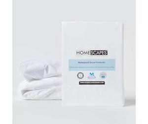 HOMESCAPES Single Waterproof Duvet Protector Hypoallergenic Anti Dust Mite Washable Protector Oeko-Tex Certified Soft & Breathable with Zip Closure