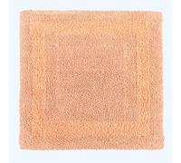 HOMESCAPES Small Bath Mat, Luxury 1600gsm Extra Soft 100% Cotton, Reversible Bathroom Mats Non-Slip, Washable, Super Absorbent, Quick-Dry, Peach Bathroom Rug, 50x50 cm Square