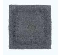 HOMESCAPES Small Bath Mat, Luxury 1600gsm Extra Soft 100% Cotton, Reversible Bathroom Mats Non-Slip, Washable, Super Absorbent, Quick-Dry, Grey Bathroom Rug, 50x50 cm Square