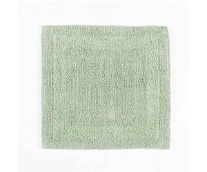 HOMESCAPES Small Bath Mat, Luxury 1600gsm Extra Soft 100% Cotton, Reversible Bathroom Mats Non-Slip, Washable, Super Absorbent, Quick-Dry, Sage Green Bathroom Rug, 50x50 cm Square