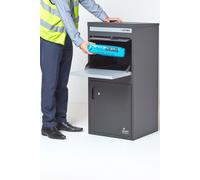 Homescapes Smart Parcel Box® Extra Large Front Access Secure Delivery Box in Grey Homescapes Grey