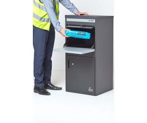 Homescapes Smart Parcel Box® Extra Large Front Access Secure Delivery Box in Grey Homescapes Grey
