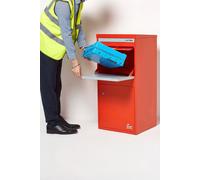 SMART PARCEL BOX Extra Large Parcel Box Outdoor, 2 Door Weatherproof Red Delivery Box With Secure Front & Rear Access, Durable Galvanised Steel, Lockable For Post, Multiple Letters & Package Drop