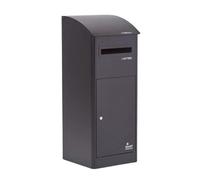Homescapes Smart Parcel Box Extra-Large Slanted Top Front Access Black