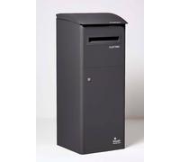 Smart Parcel Box - Extra Large Parcel Box Outdoor, Secure Front Access, Black Delivery Box With Slanted Top, Waterproof, Durable, Lockable Weatherproof Parcel Drop Box For Multiple Packages