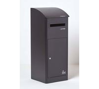 Homescapes Smart Parcel Box® Extra-Large Slanted Top Front Access Secure Delivery Box In Black Black One Size