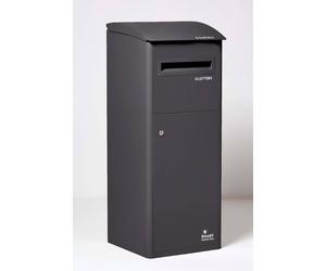 Homescapes Smart Parcel Box® Extra-Large Slanted Top Front Access Secure Delivery Box In Black Black