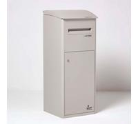 Homescapes Smart Parcel Box Extra-Large Slanted Top Front Access Stone