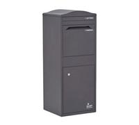 Homescapes Smart Parcel Box Large Curved Top Front Access Dark Grey