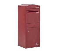 Homescapes Smart Parcel Box Large Curved Top Front Access Dark Red