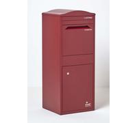 SMART PARCEL BOX Large Parcel Box Outdoor, Weatherproof Red Delivery Box Curved Top, Secure Front Access, Durable Galvanised Steel, Lockable For Post, Multiple Letters & Package Drop, Free Standing
