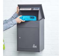 Smart Parcel Box® Medium Front Access Secure Delivery Box Homescapes Grey One Size
