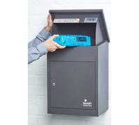 Smart Parcel Box® Medium Front Access Secure Delivery Box Homescapes Grey One Size