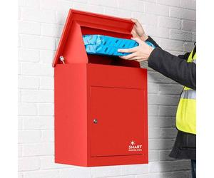 Homescapes Smart Parcel Box® Medium Front Access Secure Delivery Box In Red Red