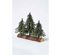 Homescapes Snow-Tipped Pine Tree Log Decoration In Green Green