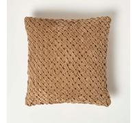 (Taupe) Sofia Pleated Velvet Cushion