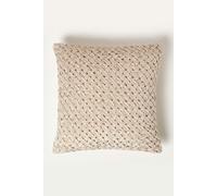 Sofia Pleated Velvet Cushion Homescapes Cream 45cm x 45cm
