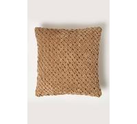 Homescapes Sofia Pleated Velvet Cushion In Taupe Taupe