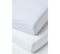 HOMESCAPES French Flax Linen Cot Bed Fitted Sheets - 70 x 140 x 15 cm, 2 Pack