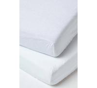 Soft Linen Fitted Cot Sheet, Pack of 2 Homescapes White Cot Bed
