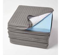 Quilted Cotton 3 Seater Orthopaedic Booster Cushion Cover Homescapes Charcoal One Size
