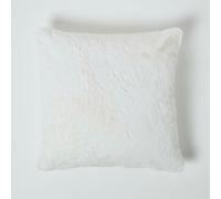 Homescapes Soft Touch Faux Fur Cream Ivory Cushion 46 X 46 Cm