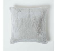 (Grey) Soft Touch Faux Fur Cushion 46 x 46 cm