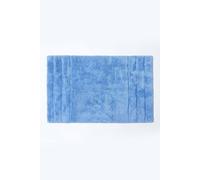 HOMESCAPES Spa Supreme Luxury Bath Mat, Blue, Very Heavy 1800 GSM, Super Soft Plush Cotton Rug, 50x80cm, Washable at Home.