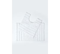 (White, Bath & Pedestal Set) Spa Supreme Luxury Bath Mat