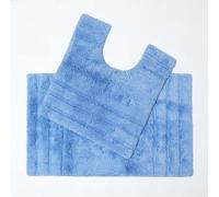 Homescapes Spa Supreme Luxury Blue Bath And Pedestal Mat