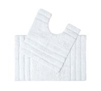 Spa Supreme Luxury Bath Mat and Pedestal Set Homescapes White One Size