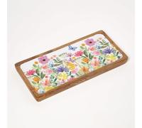 Homescapes Spring Time Enamel Tray, 19 X 40Cm