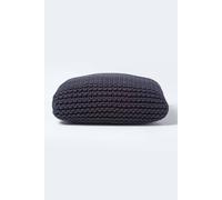 Homescapes Square Cotton Knitted Pouffe Floor Cushion In Black Black