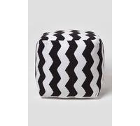 Homescapes Square Style Bean Footstool In Black Black