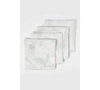 Homescapes Stag Christmas Napkins, Set Of 4 In Silver Silver